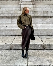 Women's Suede Oversized Warm Leather Jacket