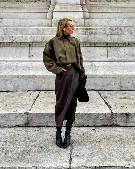 Women's Suede Oversized Warm Leather Jacket