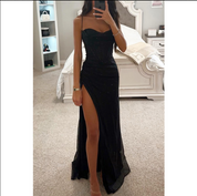 Party Dress for Women with Split and Satin Shine