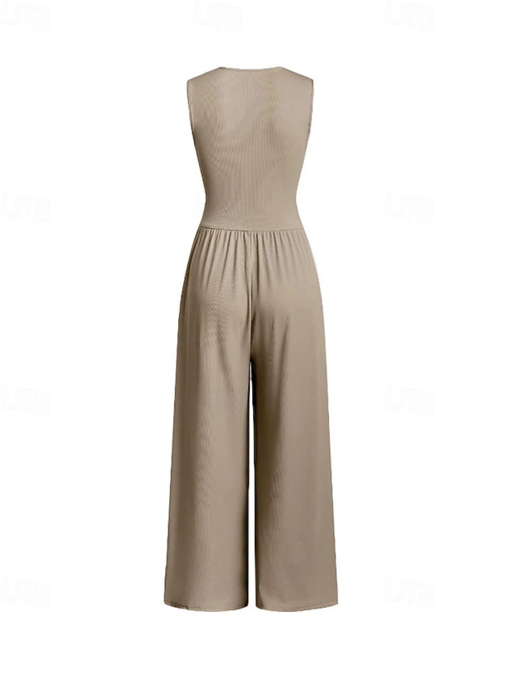 Women's Stylish Jumpsuit with Deep V-Neck and Wide Legs