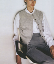 Soft Women's Grey Knitted Vest with Buttons