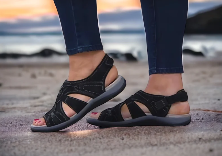 Lightweight Sandals with Velcro Closure and Soft Sole for Women