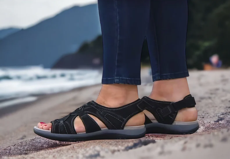 Lightweight Sandals with Velcro Closure and Soft Sole for Women