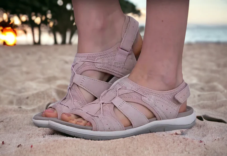 Lightweight Sandals with Velcro Closure and Soft Sole for Women
