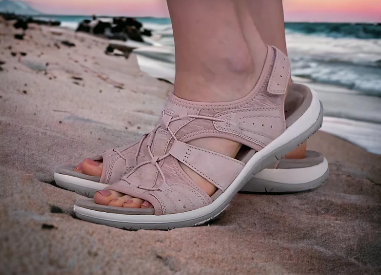 Lightweight Sandals with Velcro Closure and Soft Sole for Women