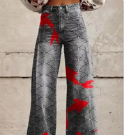 Palazzo Pants with Print for Women with High Waist and Wide Legs