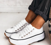 Trendy Platform Women’s Sneakers with Laces and Chunky Sole