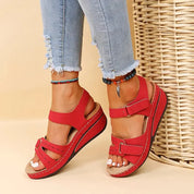 Casual Wedge Heel Sandals With Adjustable Closure For Women