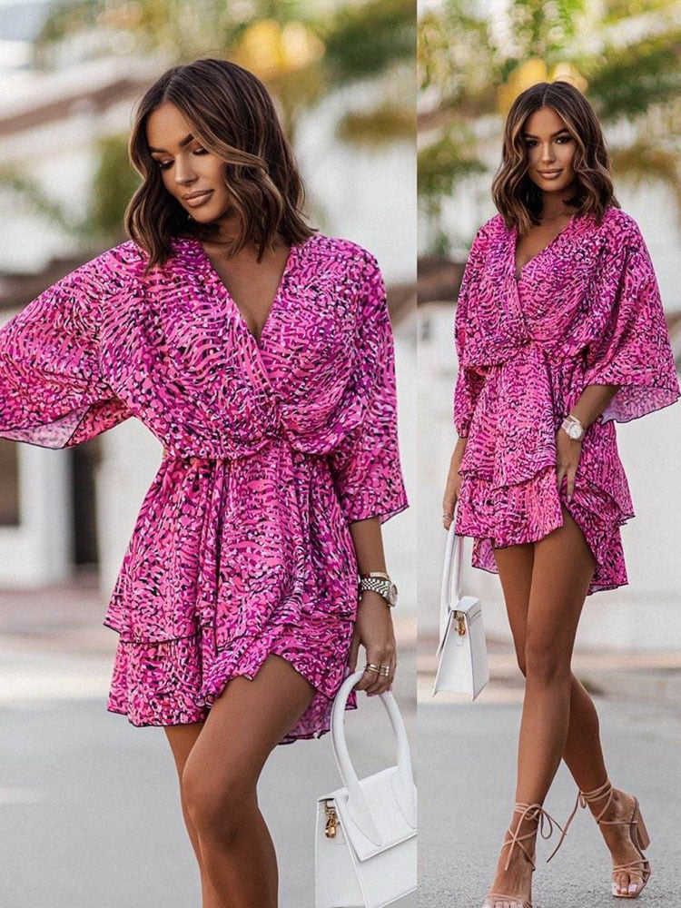Joyce - Flowy Mini Dress with a Summery Flair