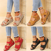 Casual Wedge Heel Sandals With Adjustable Closure For Women