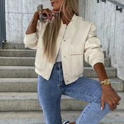 Women's Bomber Jacket with Casual Style and Comfort