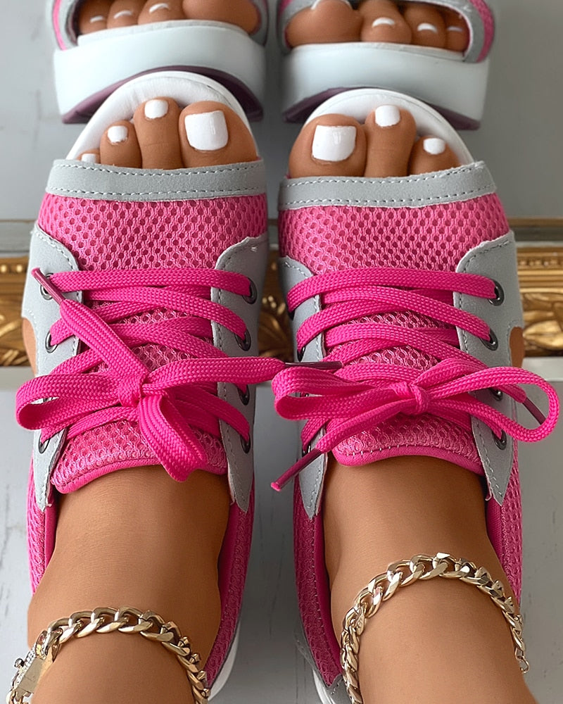 Trendy Sandals With Laces And Thick Sole For Women