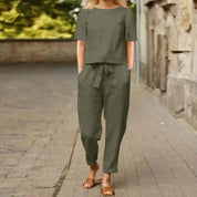 Comfortable Women's Co-ord Set Two-piece Set with Top and Pants