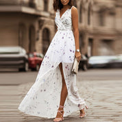 Lara - Maxi Dress with V-Neck and Slit