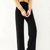 Luxury Women's Corduroy Pants with Wide Legs and Elastic Waist