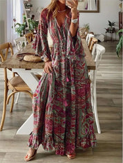 Juultje - Bohemian maxi dress with print