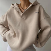Classic Oversized Hoodie with V-Neck Soft for Women