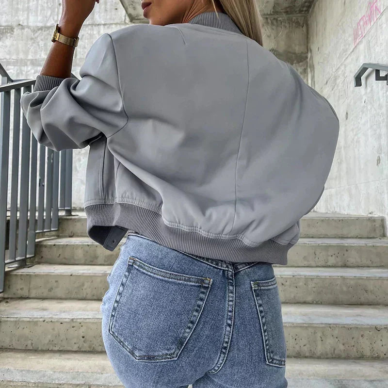Women's Bomber Jacket with Casual Style and Comfort