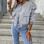 Women's Bomber Jacket with Casual Style and Comfort
