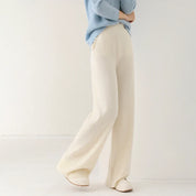 Luxury Women's Corduroy Pants with Wide Legs and Elastic Waist