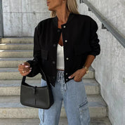 Women's Bomber Jacket with Casual Style and Comfort