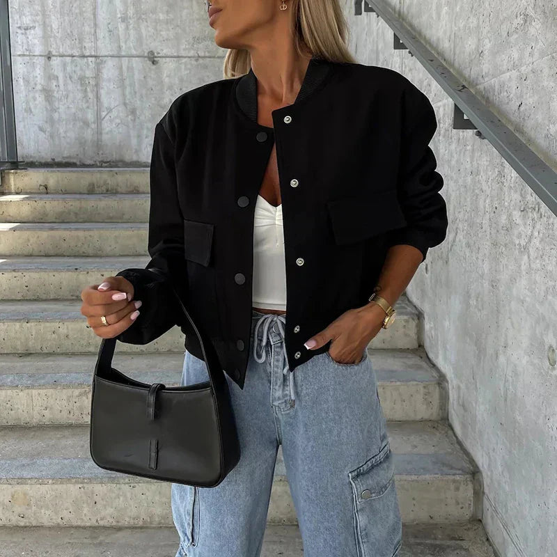 Women's Bomber Jacket with Casual Style and Comfort