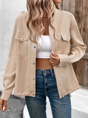 Bente - Blazer Jacket with Small Stand-Up Collar and Pockets
