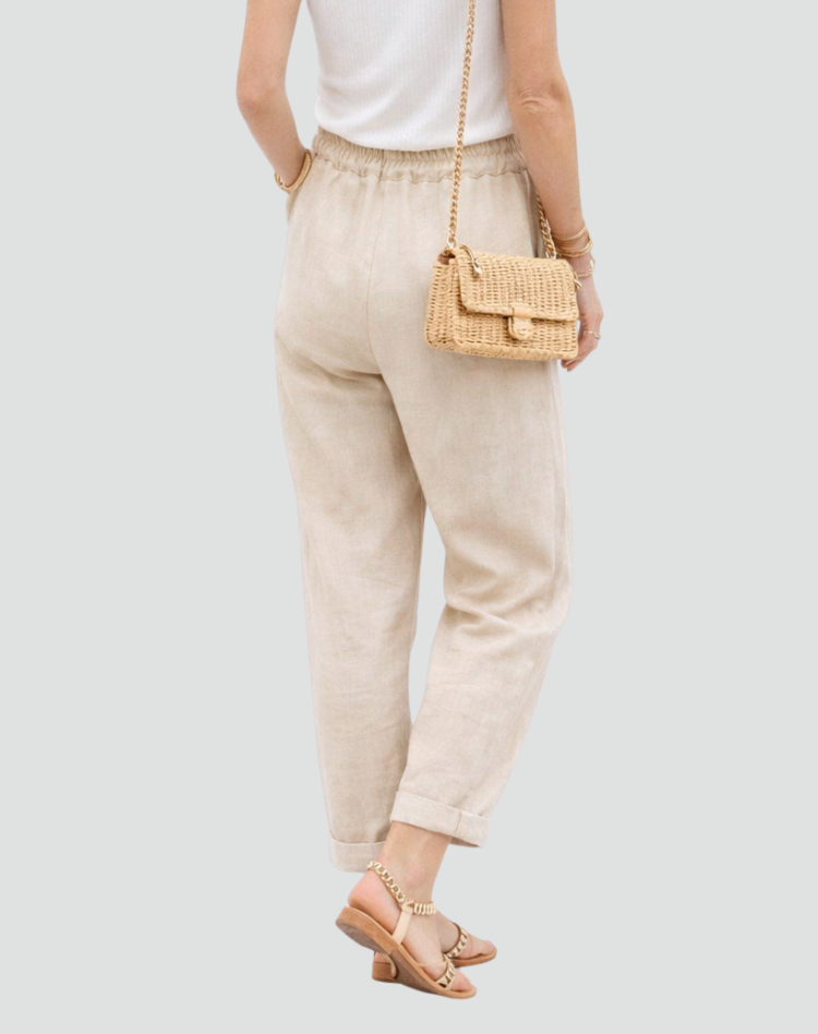Lightweight Pants with Elastic Waist and Tapered Legs