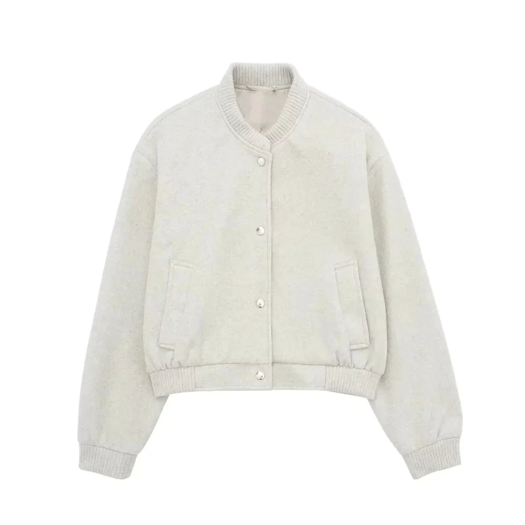 Soft Short Casual Bomber Jacket for Women