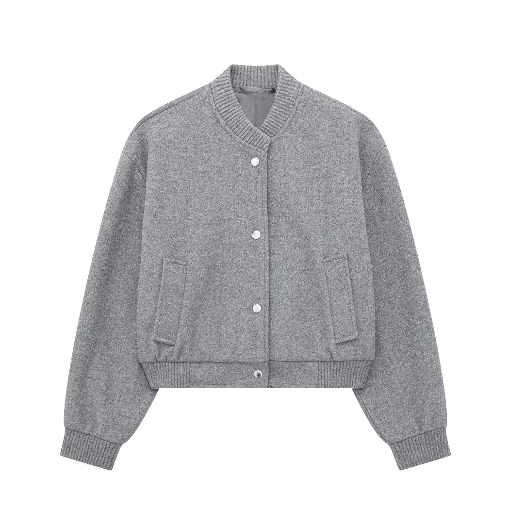 Soft Short Casual Bomber Jacket for Women
