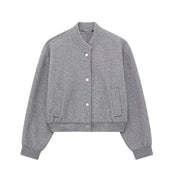 Soft Short Casual Bomber Jacket for Women