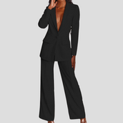 Business Elegant Blazer Set With Pants For Women
