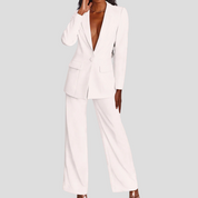 Business Elegant Blazer Set With Pants For Women