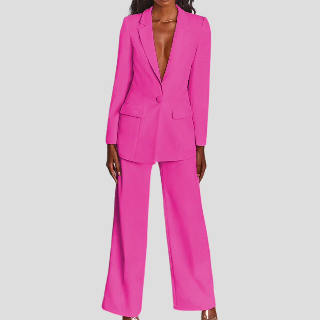 Business Elegant Blazer Set With Pants For Women