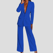 Business Elegant Blazer Set With Pants For Women