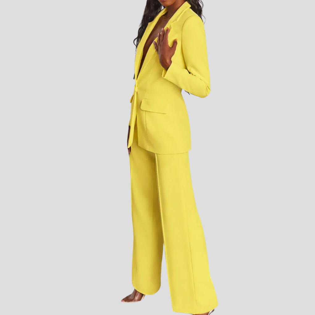 Business Elegant Blazer Set With Pants For Women