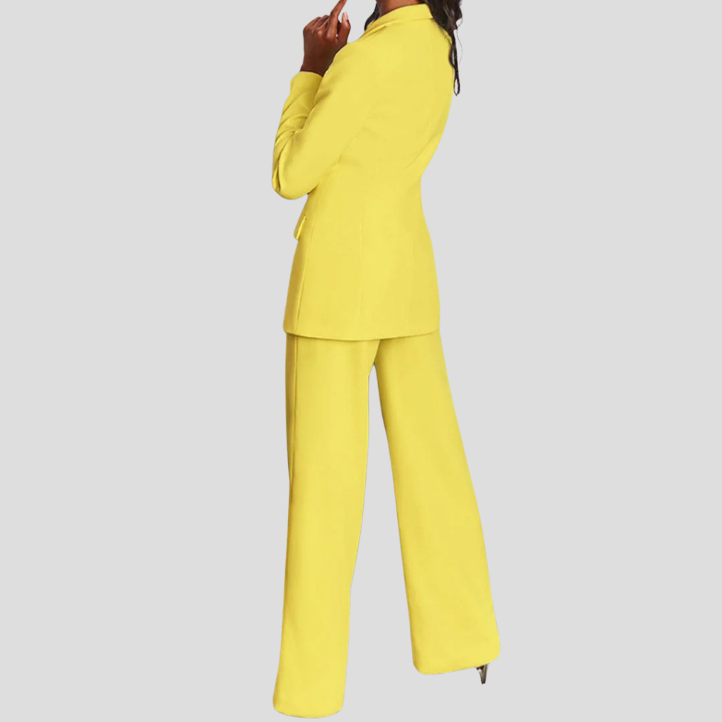 Business Elegant Blazer Set With Pants For Women