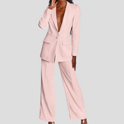 Business Elegant Blazer Set With Pants For Women