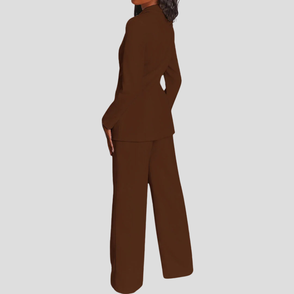 Business Elegant Blazer Set With Pants For Women