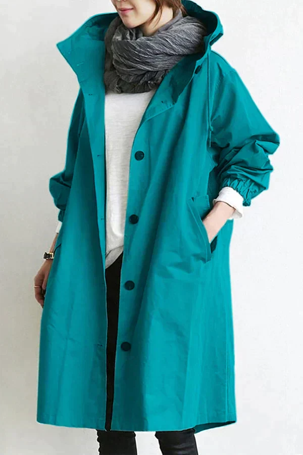 Nicky - Long trench coat with hood