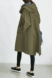 Nicky - Long trench coat with hood