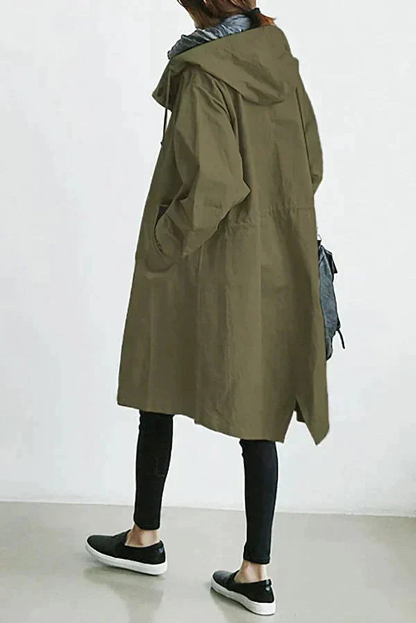 Nicky - Long trench coat with hood