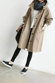 Nicky - Long trench coat with hood