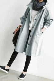 Nicky - Long trench coat with hood