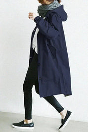 Nicky - Long trench coat with hood
