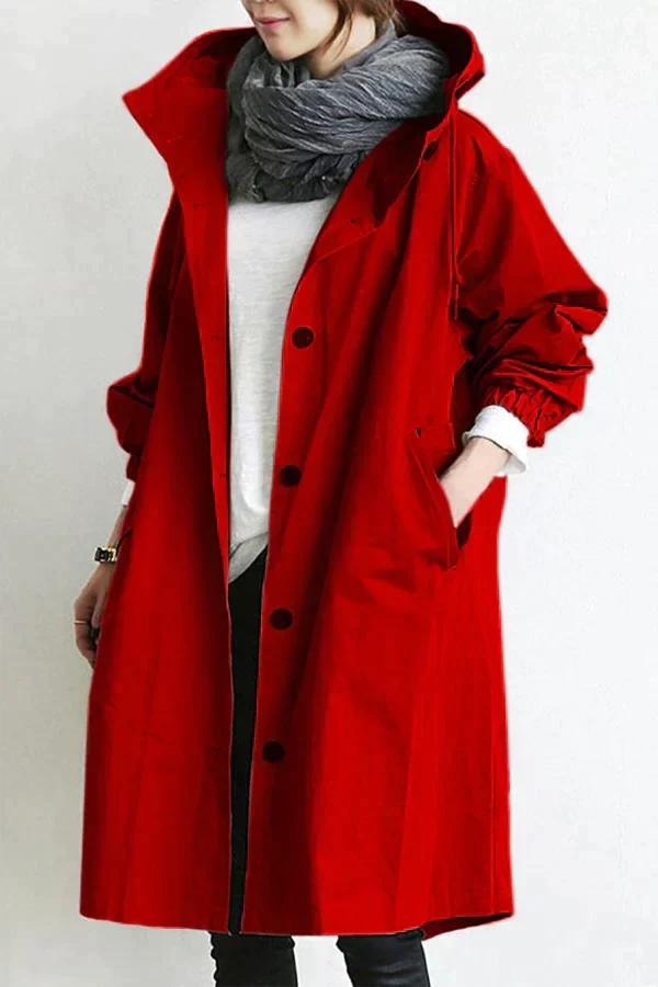 Nicky - Long trench coat with hood