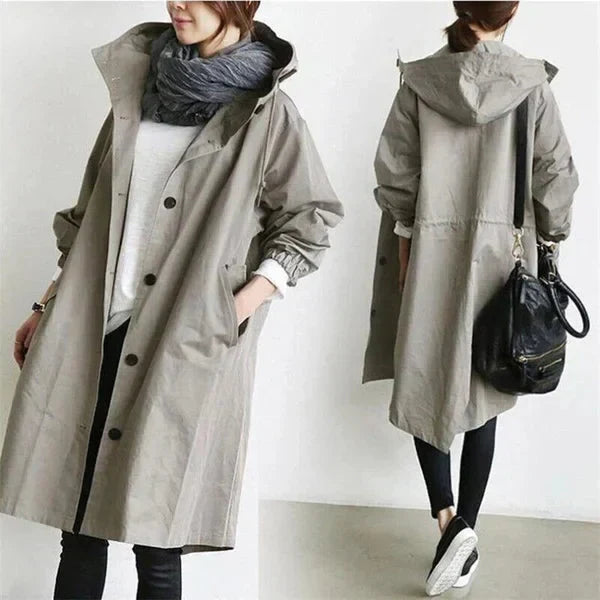 Nicky - Long trench coat with hood