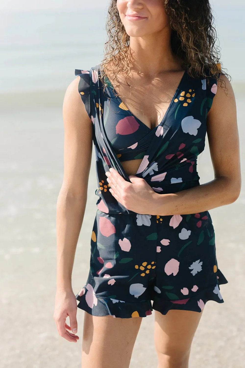 Saar - Swimsuit Playsuit with Built-in Bra