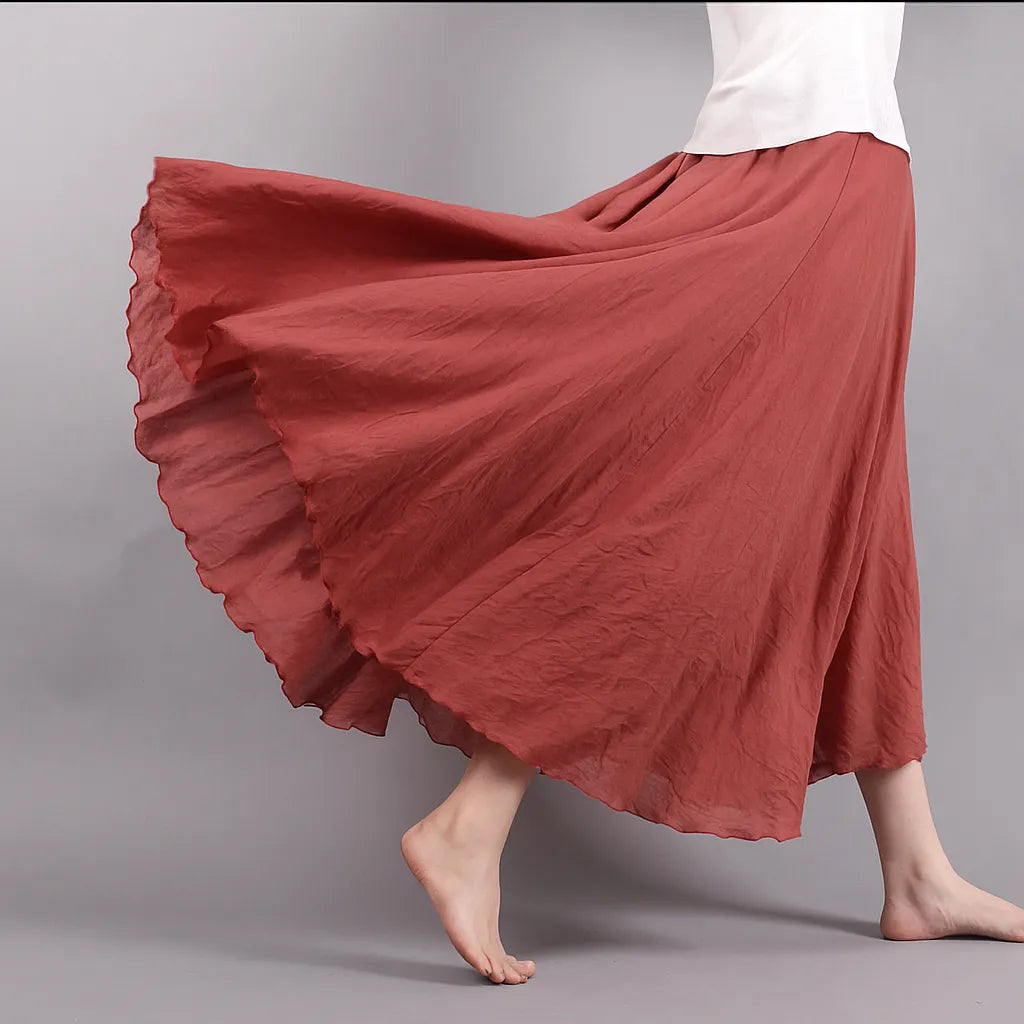 Elegant Airy Maxi Skirt with Flowy A-Line Fit