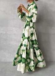 Farah - Maxi dress with long sleeves and pattern